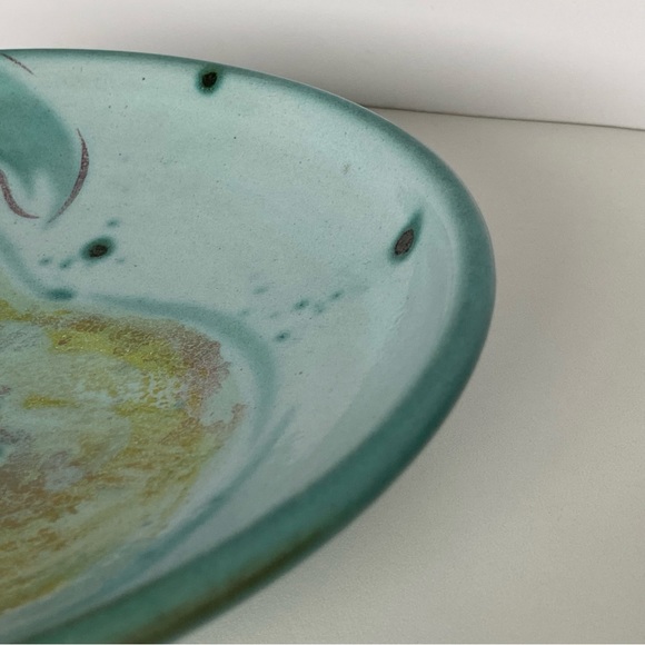 Hand made Pottery Plate with a pear Hand Thrown Signed Burdick 7” Decor EUC - Picture 8 of 15